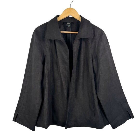 Talbot pure Irish Linen lagen‎ look relaxed black open jacket sz L